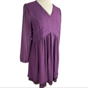Matilda Jane purple festive fancy empire waist boho dress size XS